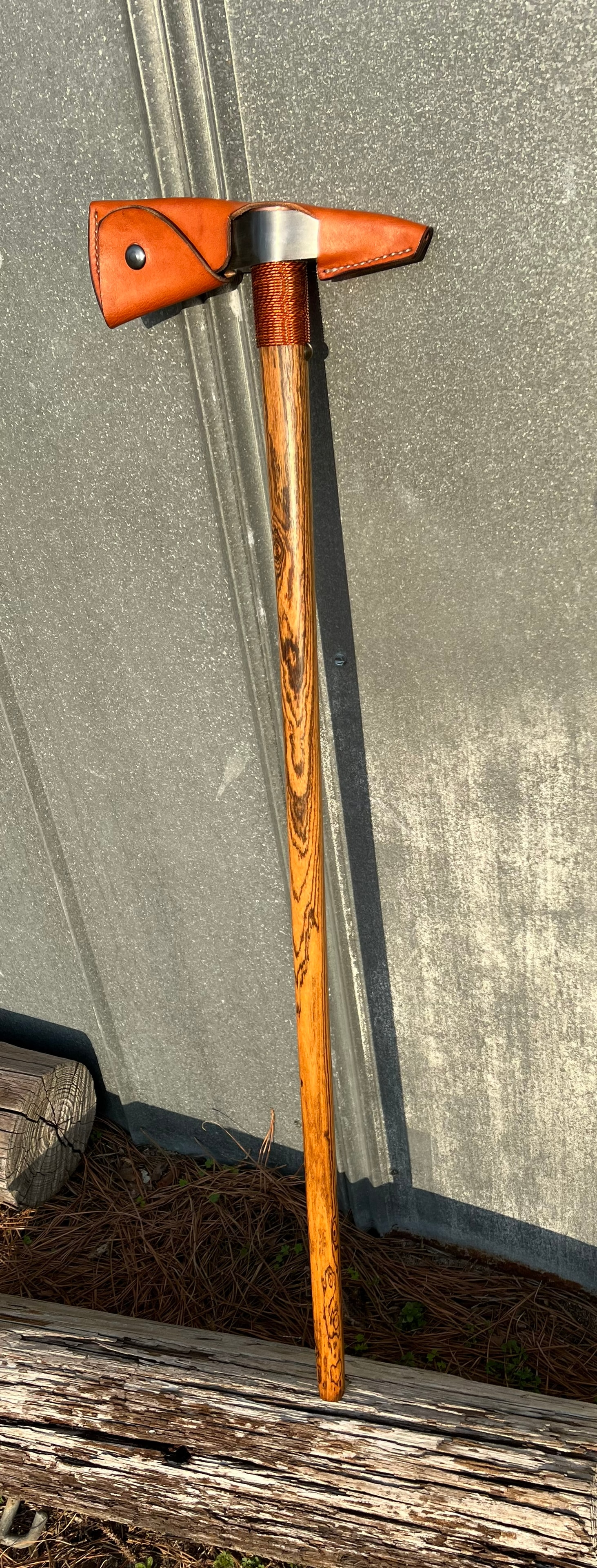 Fokos — handmade axe with leather sheath
