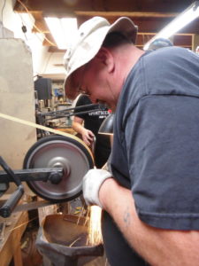 Tim Scholl at the forge