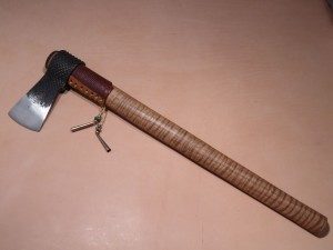 Custom tomahawk — handle detail